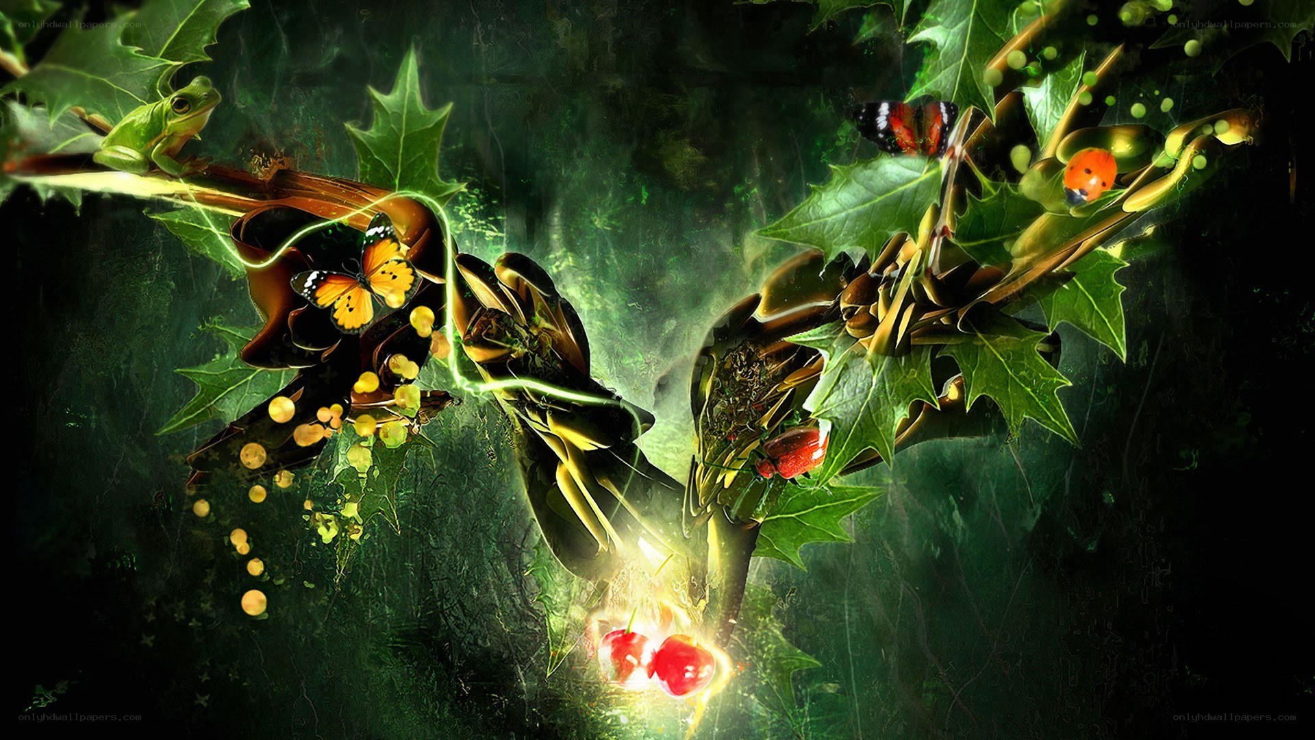 Fantasy forest life scene