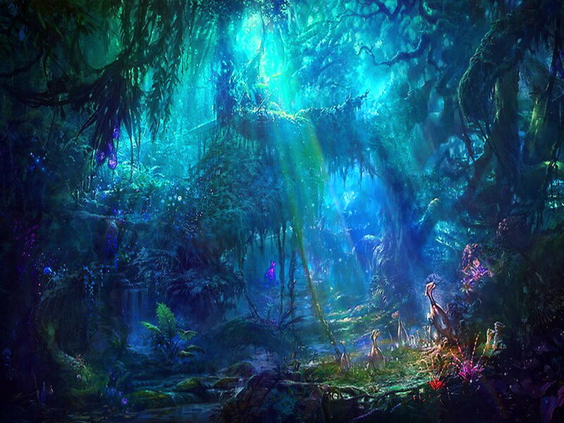 Fantasy Forest Scene — Blue