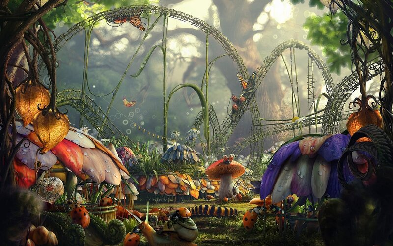 Fantasy Forest Scene — Green