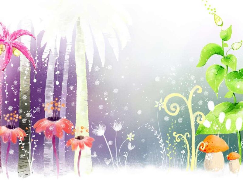 Fantasy Forest Scene — Purple, Whimsical
