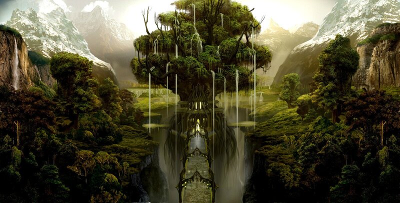 fantasy forest temple