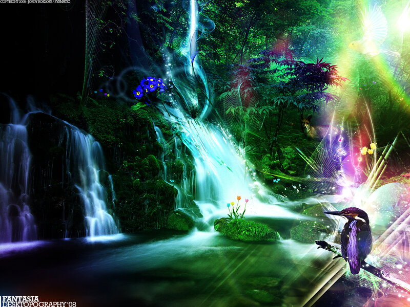 Fantasy Forest Waterfall