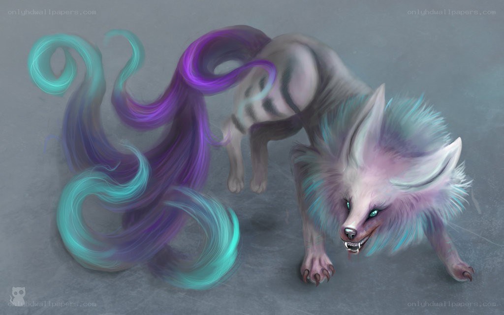 fantasy fox with glowing tail