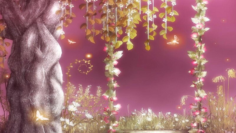 Fantasy Garden Scene — Purple, Serene, Night