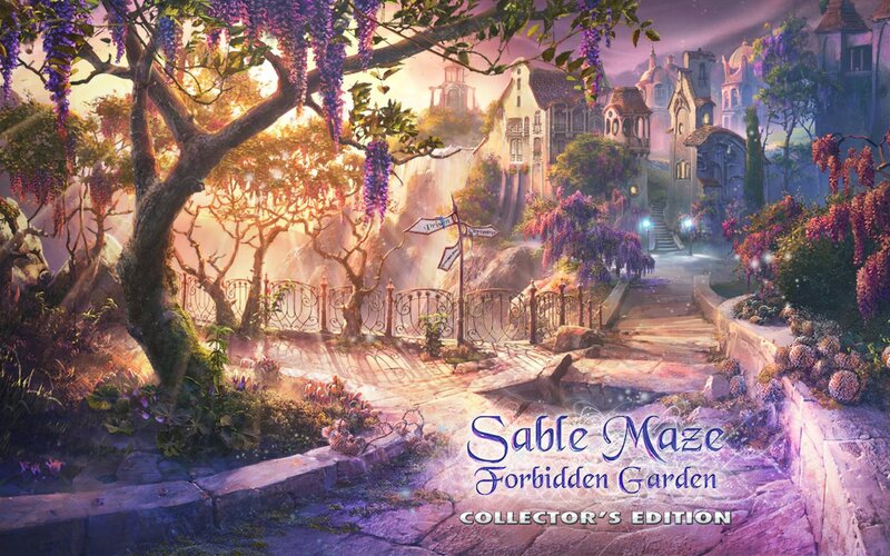 Fantasy Garden Scene — Purple, Serene, Sunset