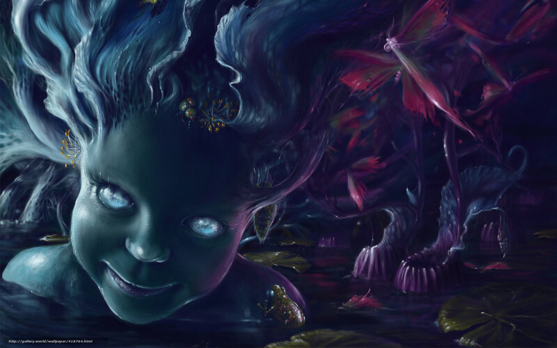 fantasy girl in dark water