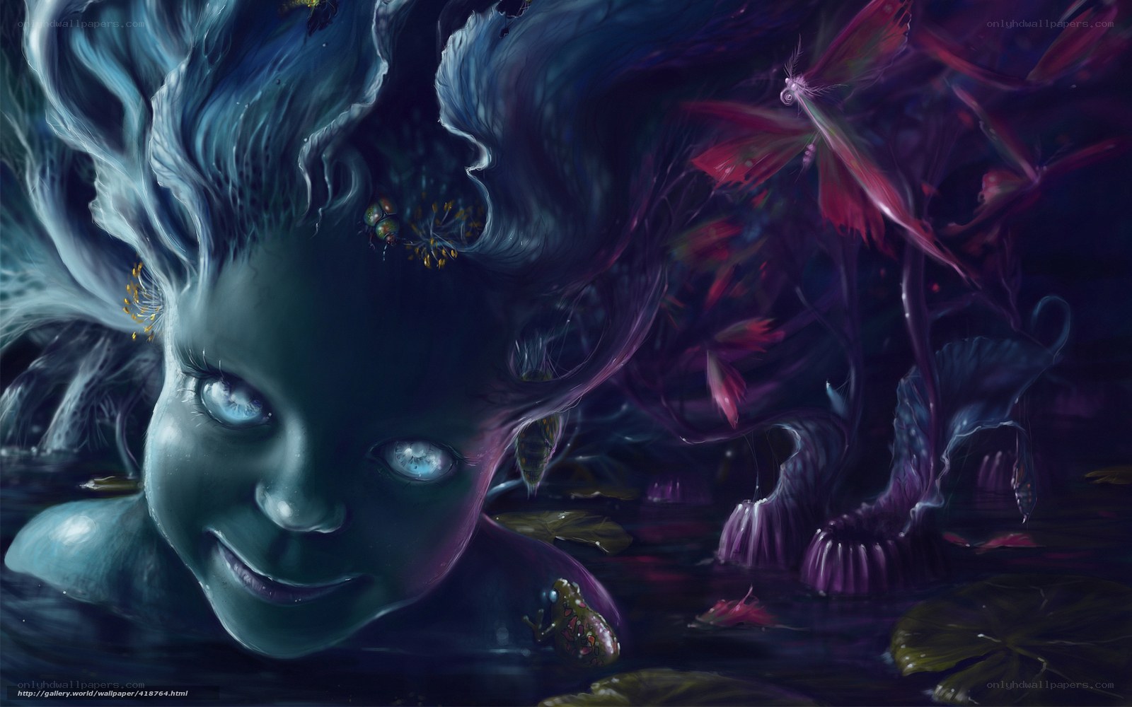 fantasy girl in dark water