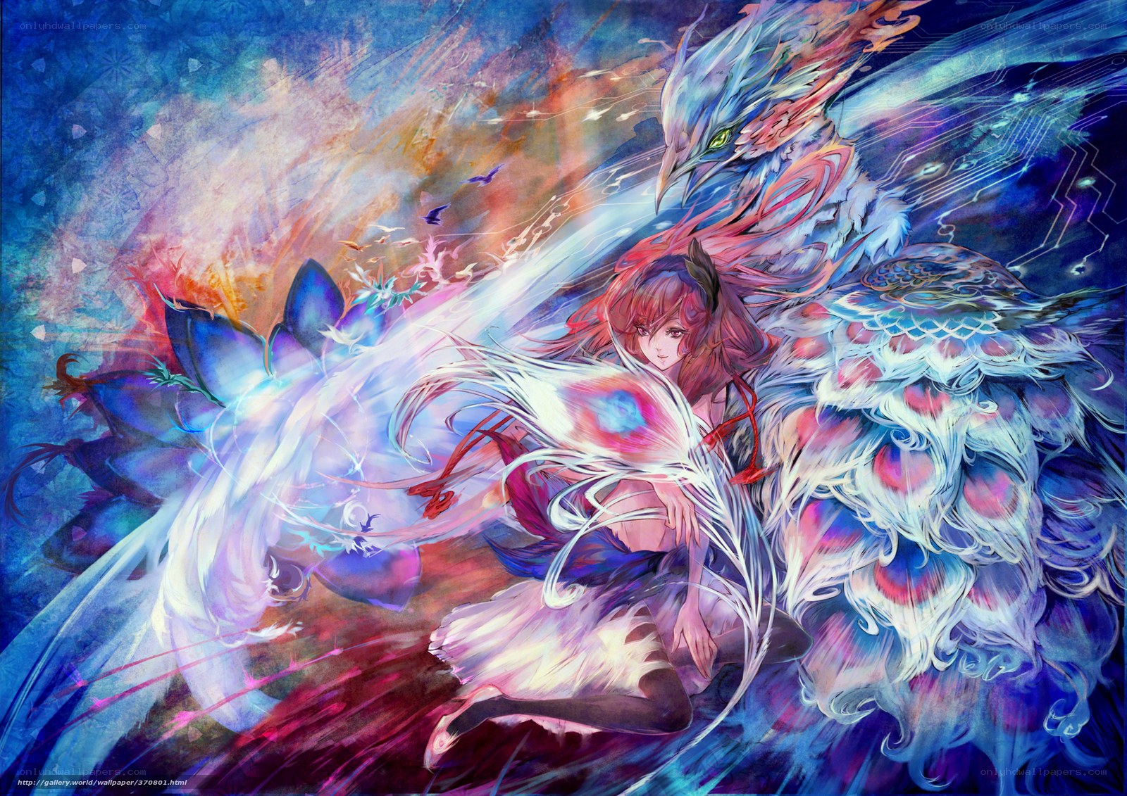 Fantasy girl with bird companion