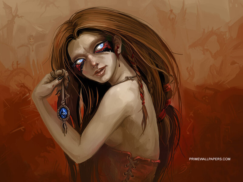 fantasy girl with glowing eyes
