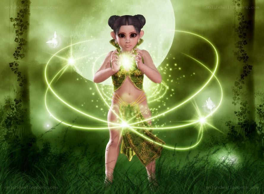 fantasy girl with glowing magic