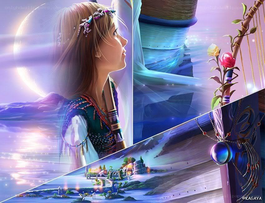 fantasy girl with harp