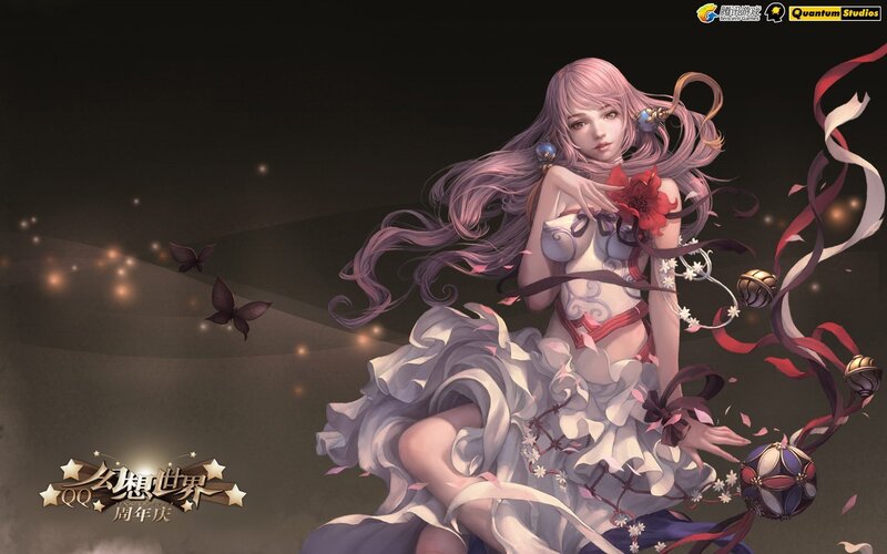 Fantasy girl with pink hair
