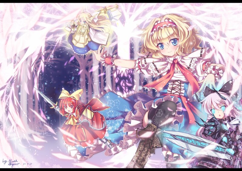 Fantasy girls in magical forest