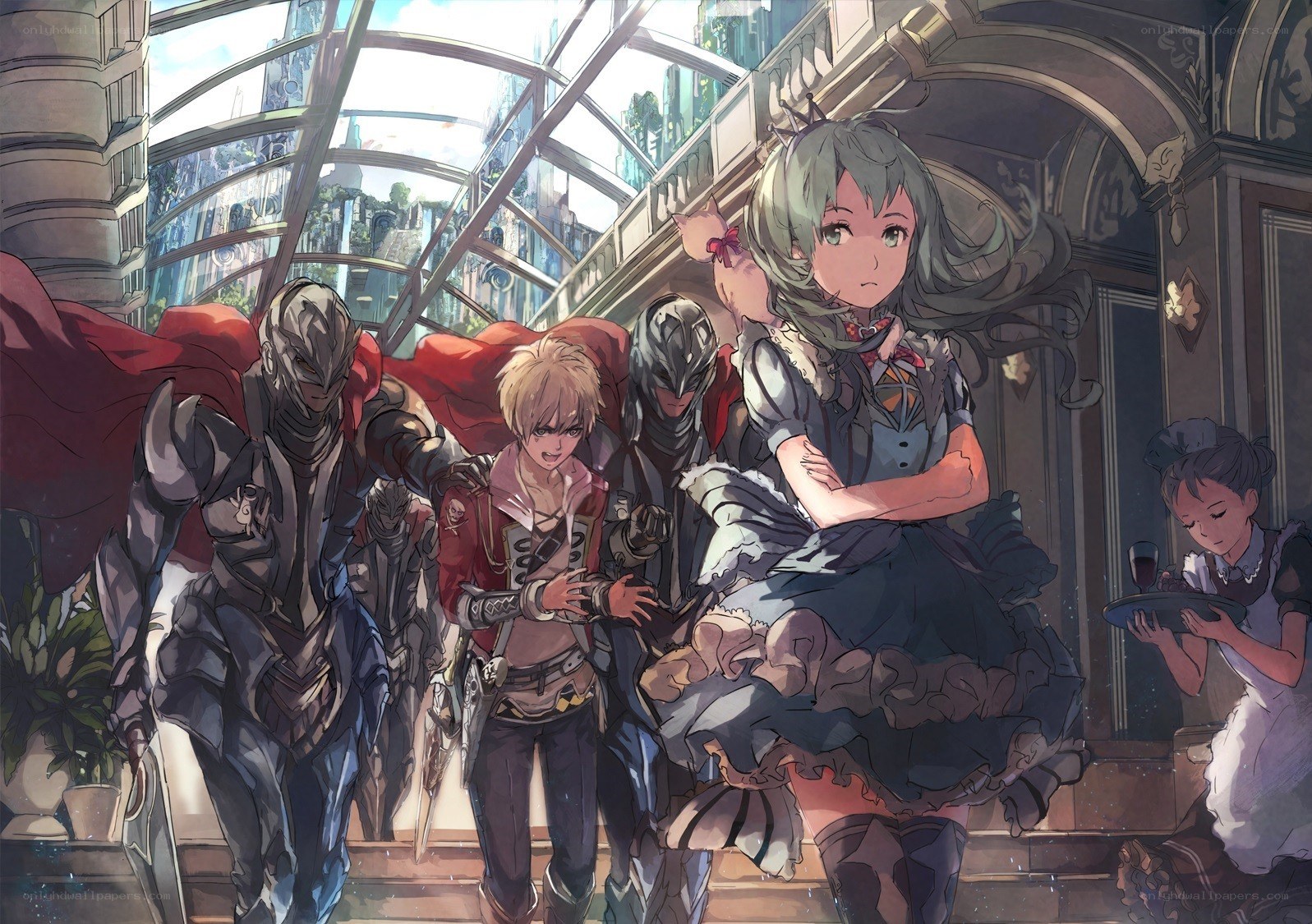 Fantasy group in grand hall