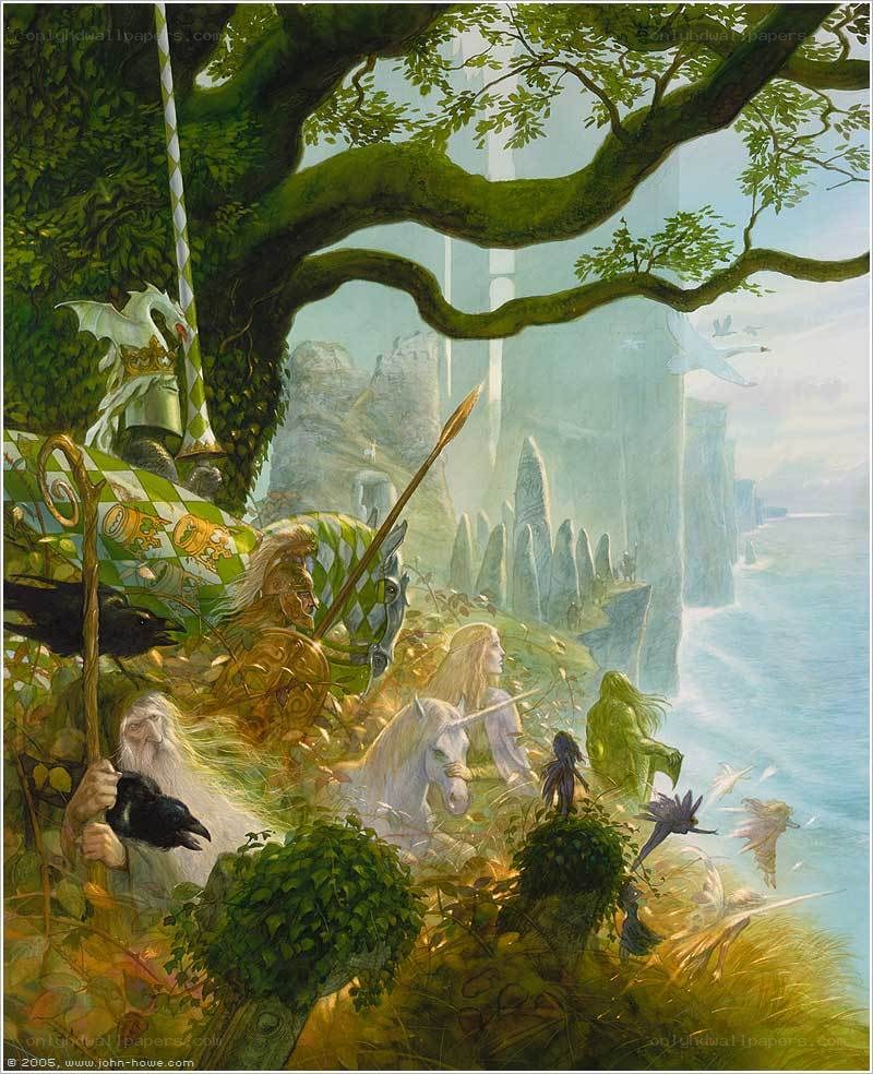 Fantasy group near castle