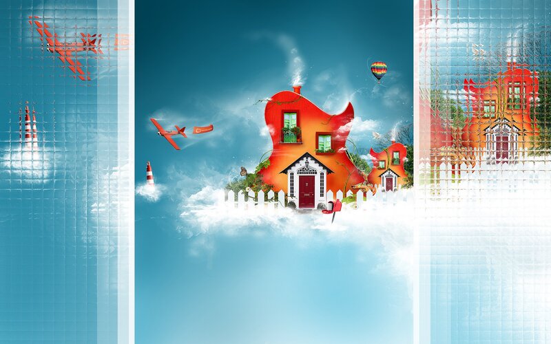 Fantasy house in the clouds
