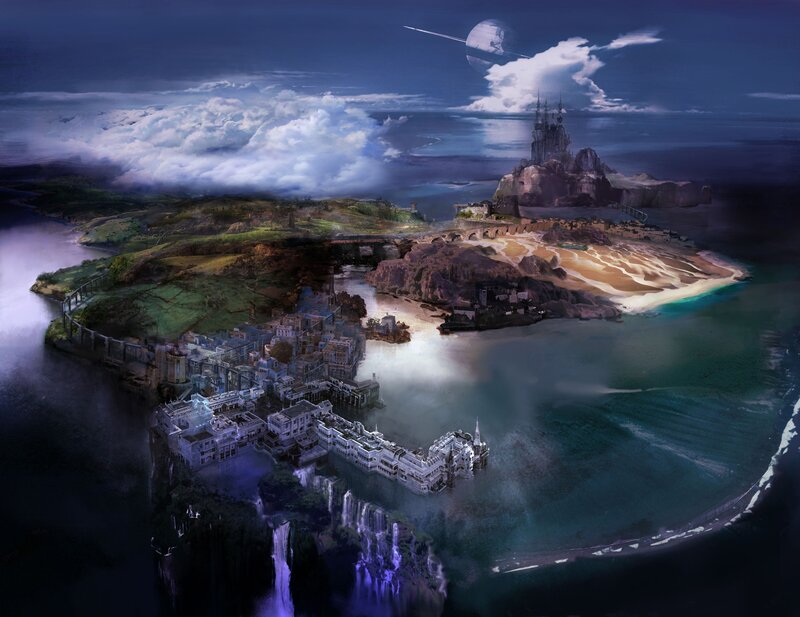 Fantasy Island Cityscape — Blue