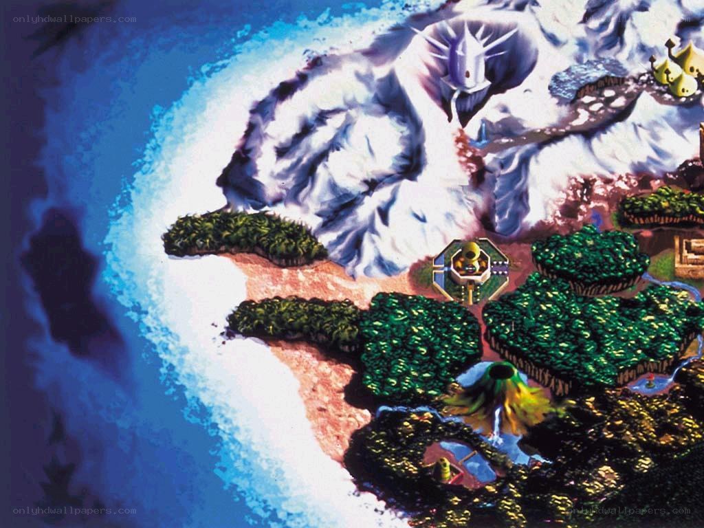 fantasy island with giant monster