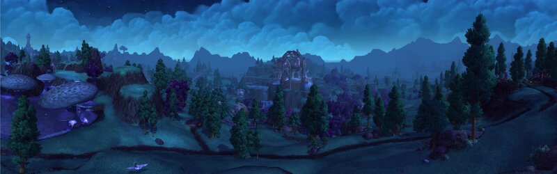 Fantasy Landscape at Night — Blue, Serene