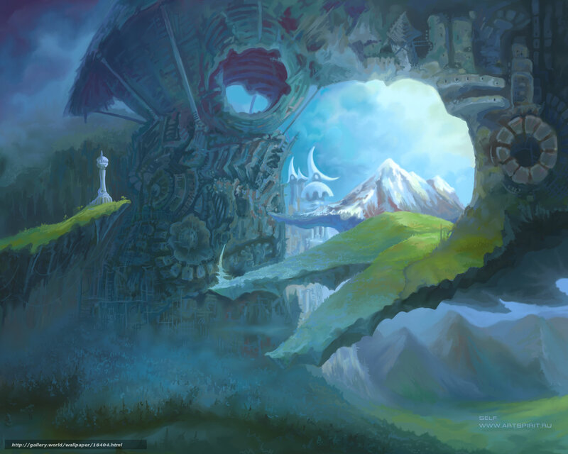 fantasy landscape with ancient ruins