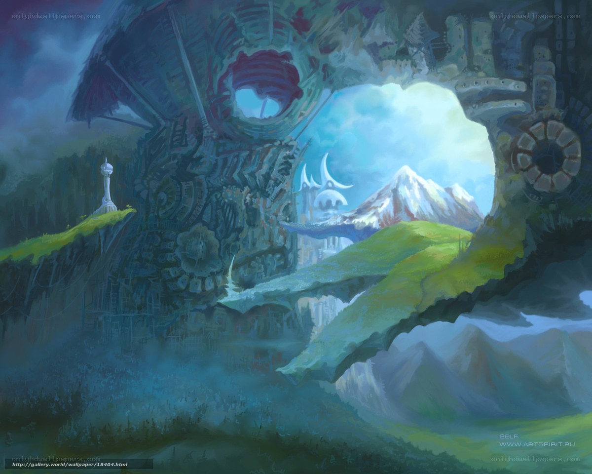 fantasy landscape with ancient ruins
