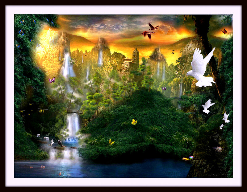 Fantasy Landscape with Birds