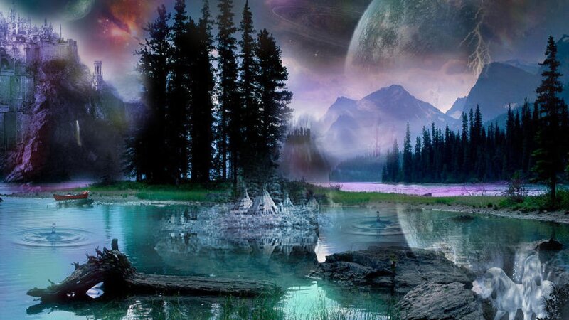 fantasy landscape with castle