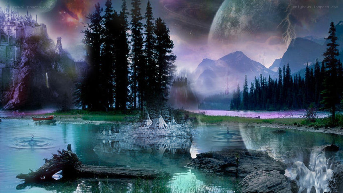 fantasy landscape with castle