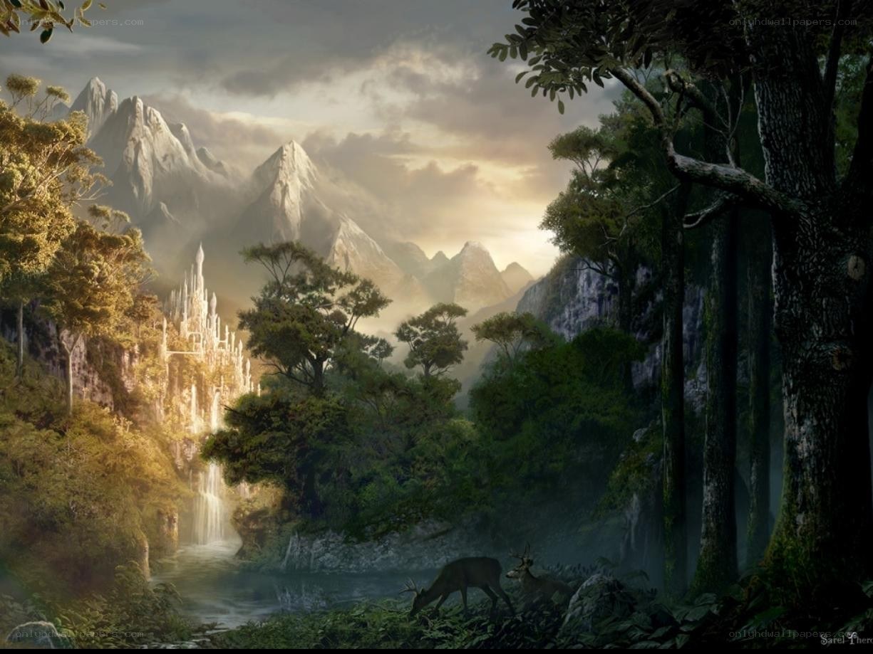 Fantasy landscape with castle