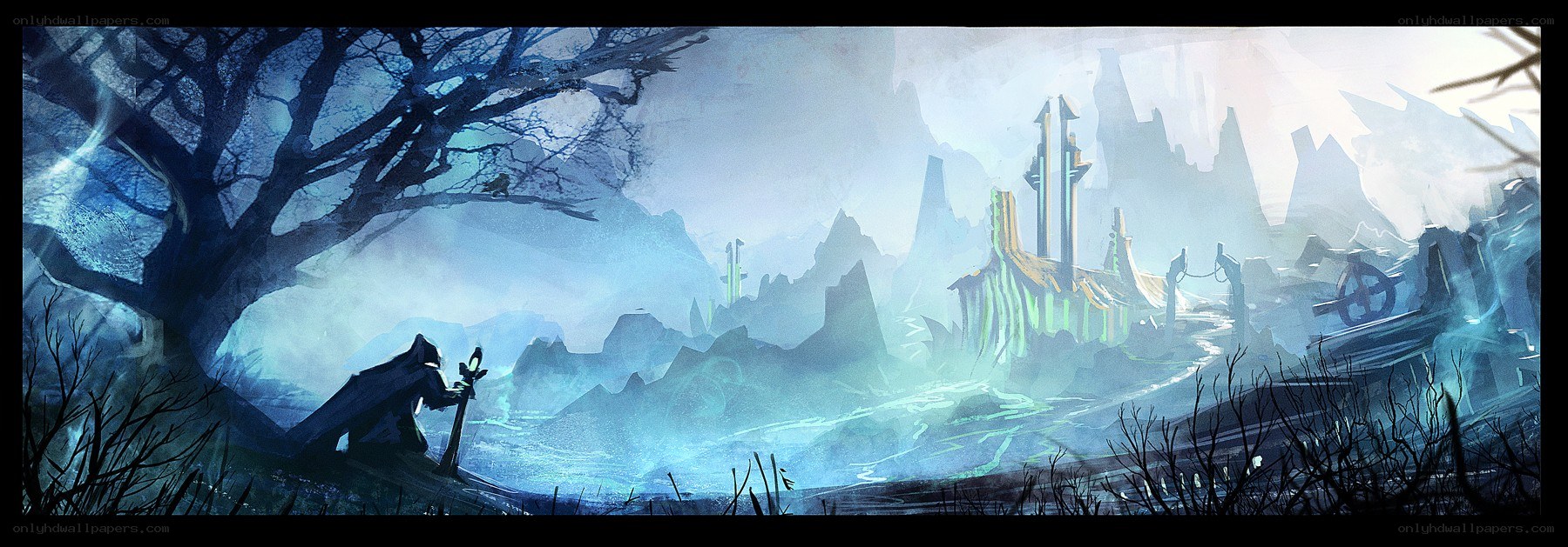 Fantasy landscape with castle