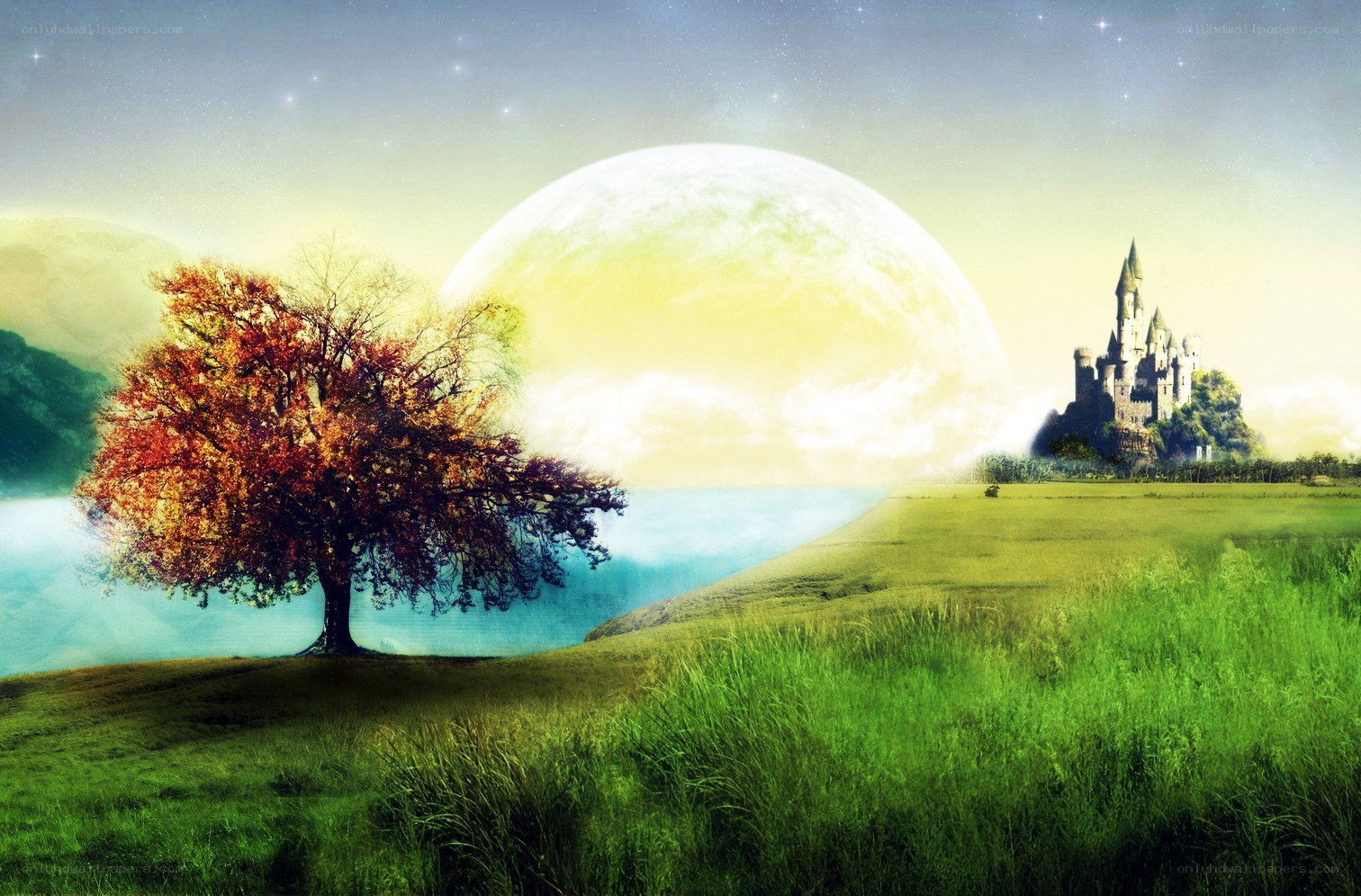 Fantasy landscape with castle