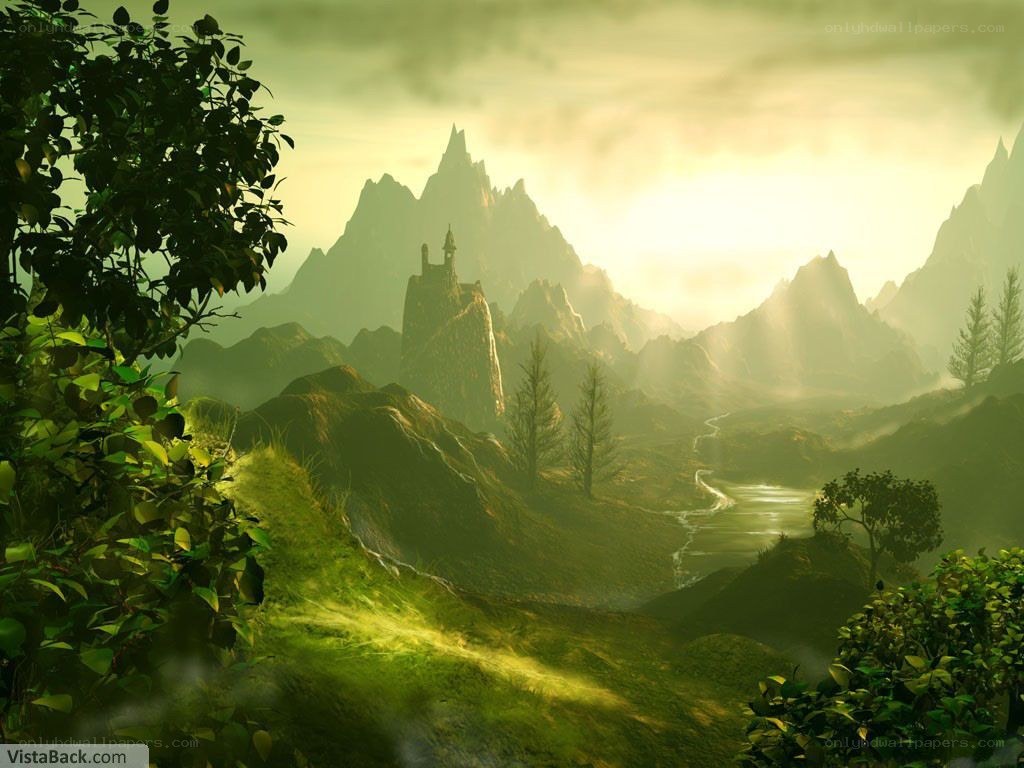 Fantasy landscape with castle