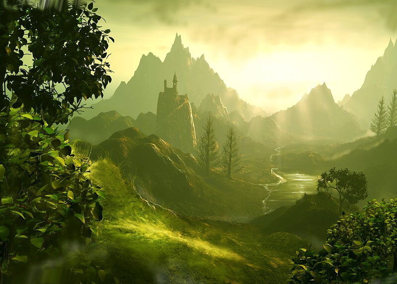 Fantasy landscape with castle