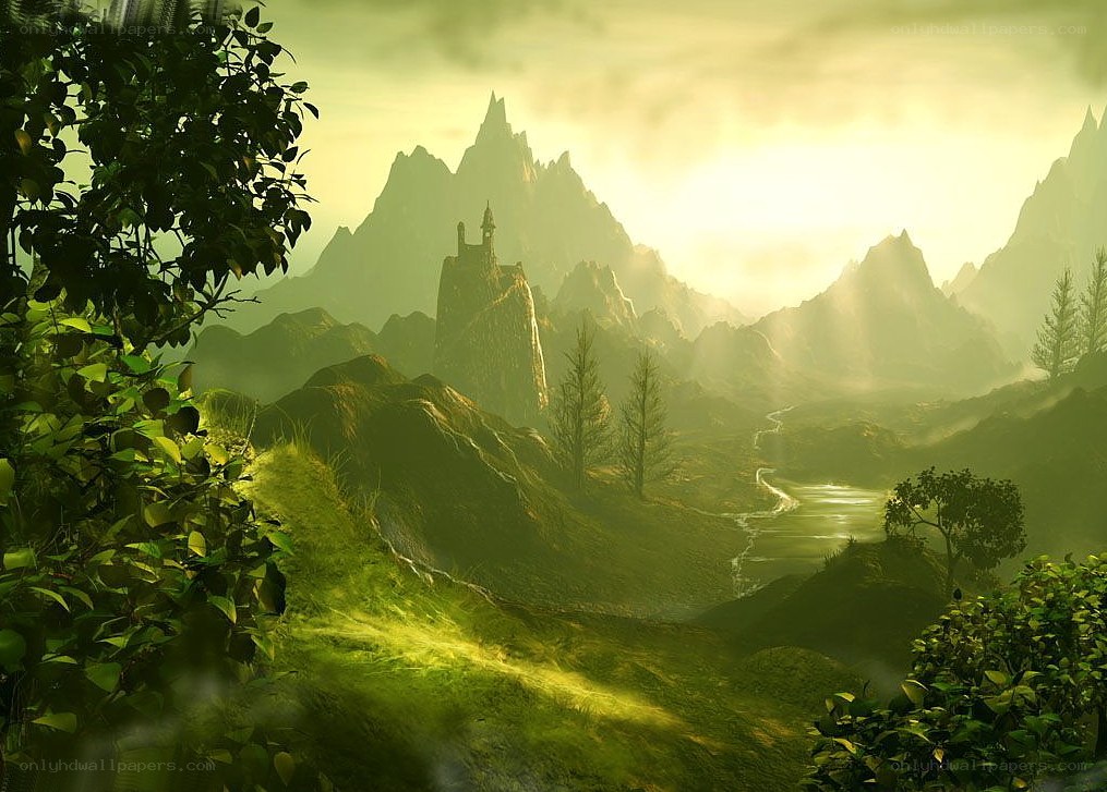 Fantasy landscape with castle