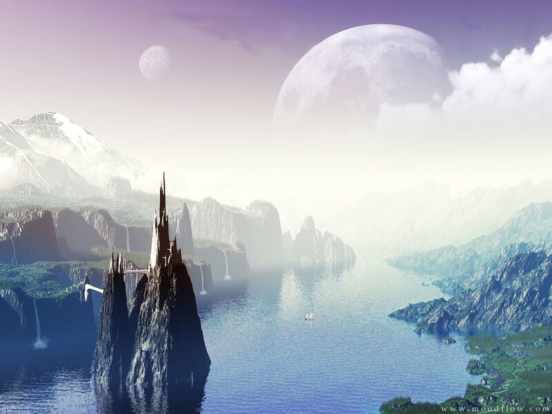 Fantasy landscape with castle
