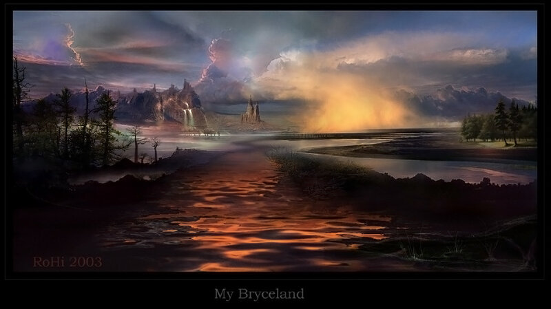 Fantasy Landscape with Castle — Orange