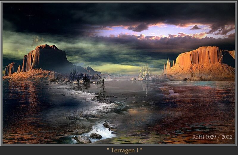 Fantasy Landscape with Castle — Purple