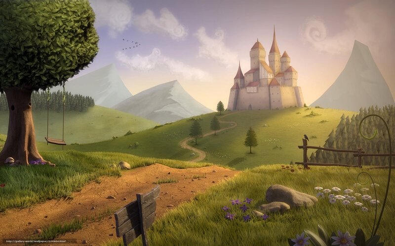 Fantasy landscape with castle