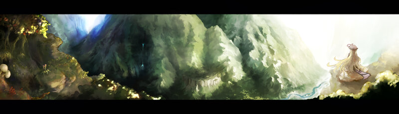 fantasy landscape with character