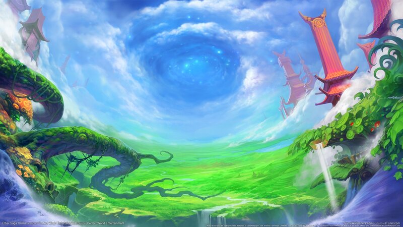 Fantasy landscape with floating islands