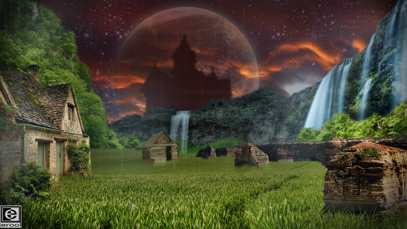 Fantasy Landscape with House