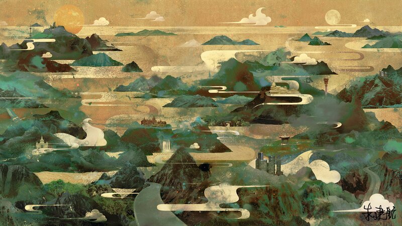 Fantasy Landscape with Mountains