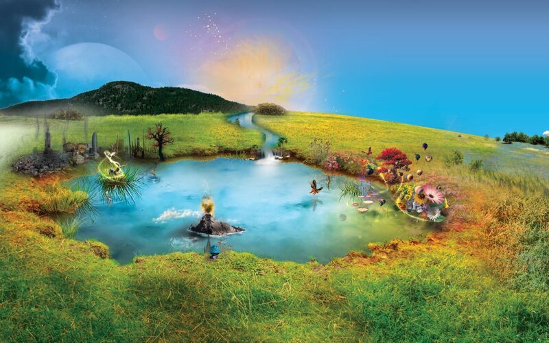 fantasy landscape with pond