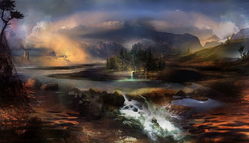 Fantasy Landscape with River