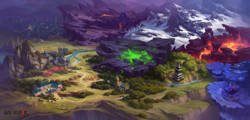 Fantasy Landscape with Temples