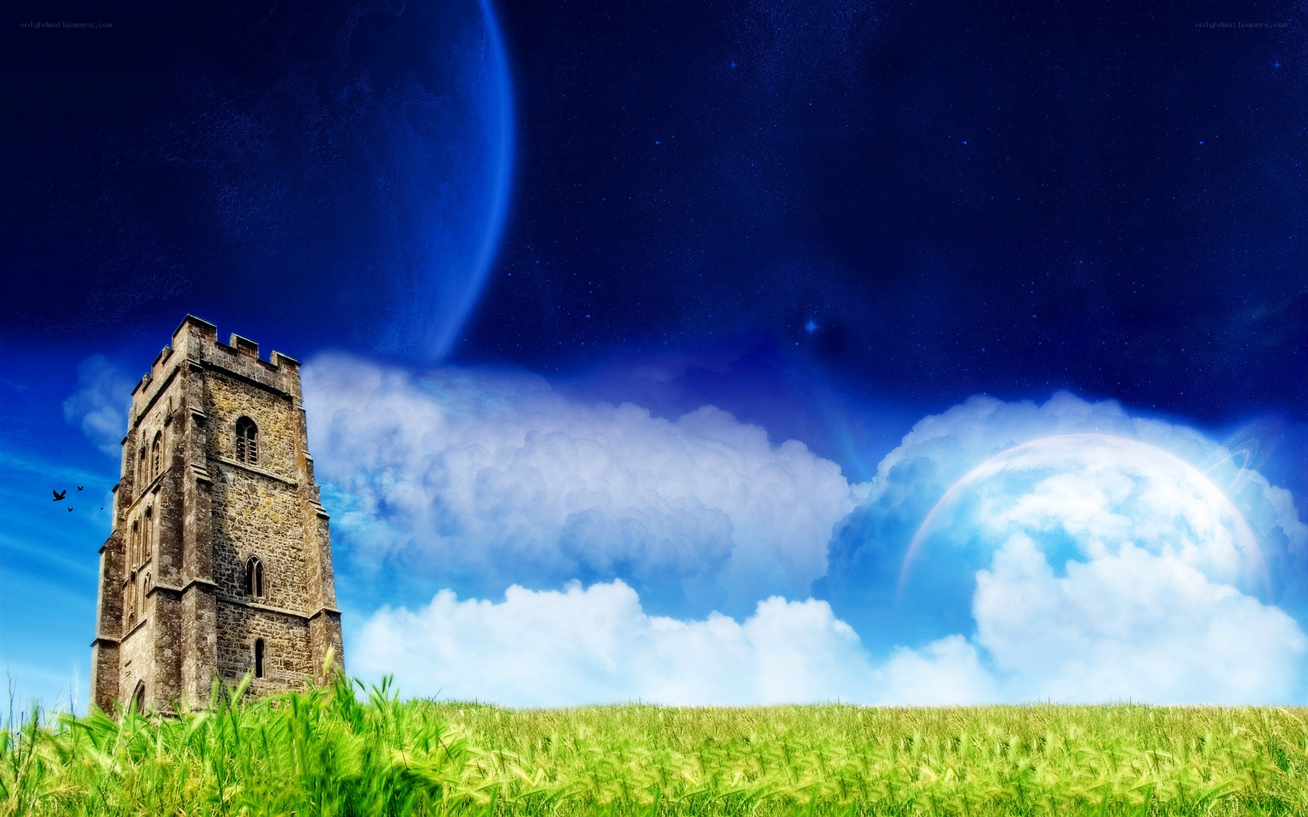 Fantasy landscape with tower