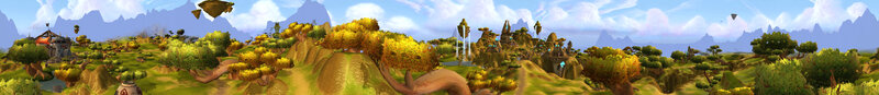 fantasy landscape with trees and mountains