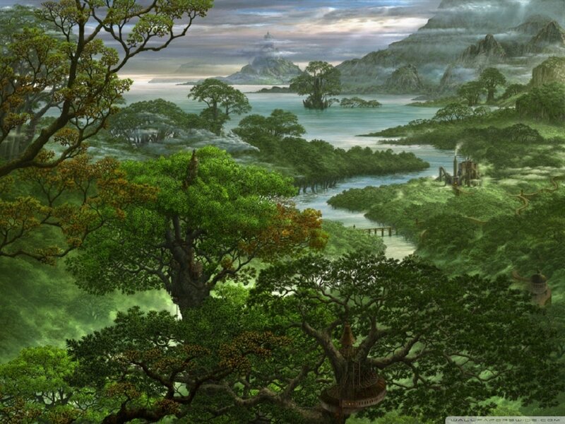 Fantasy Landscape with Trees