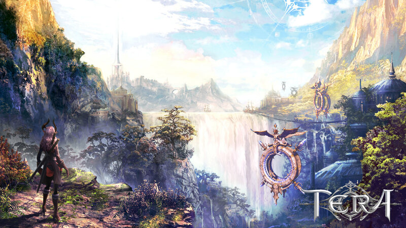 fantasy landscape with waterfall