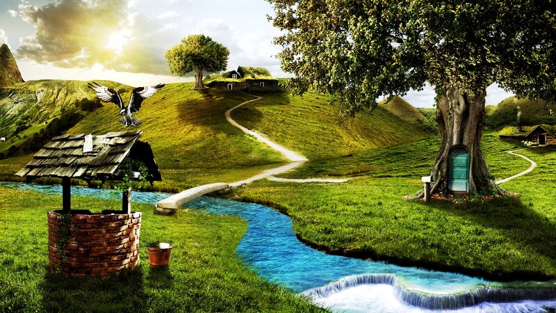 Fantasy Landscape with Well